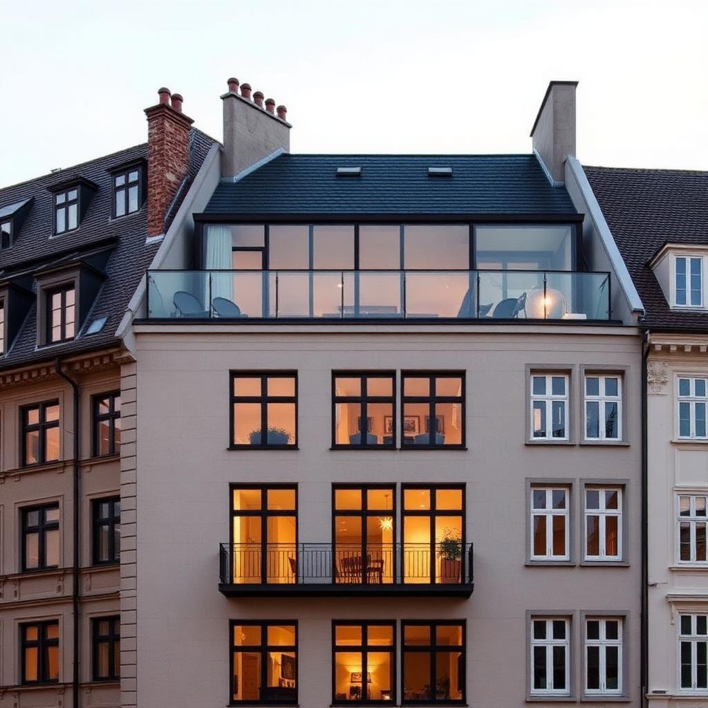 Wiener Altbau mit modernem Dachgeschoss-Zubau